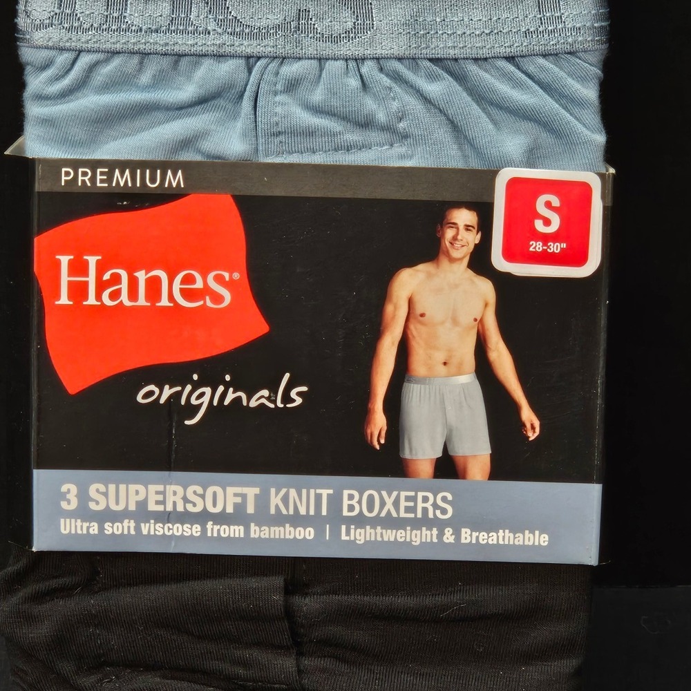 Hanes Originals Premium 3 Mens Supesoft Knit Boxer‎ Underwear Size S